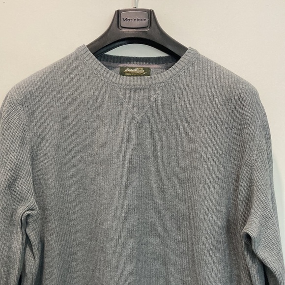 Eddie Bauer Grey Pullover Crewneck Sweater Large Tall - Picture 8 of 12